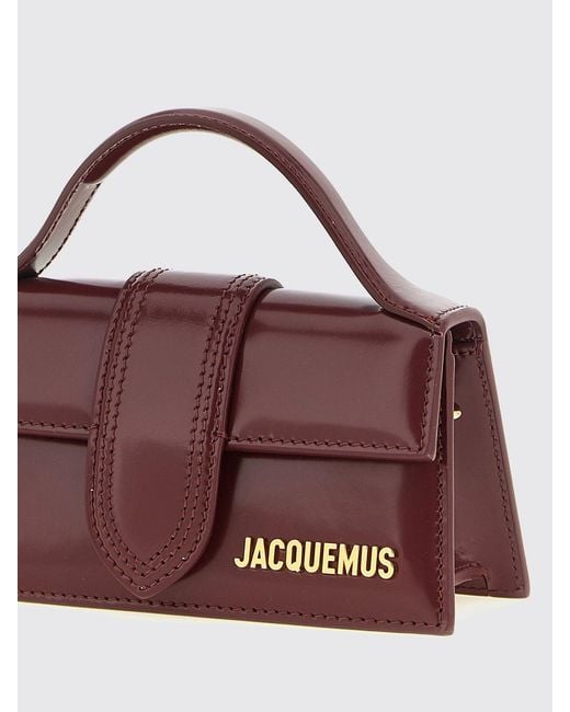 Jacquemus Purple Bambino Calfskin Leather Mini Handbag With Removable Strap