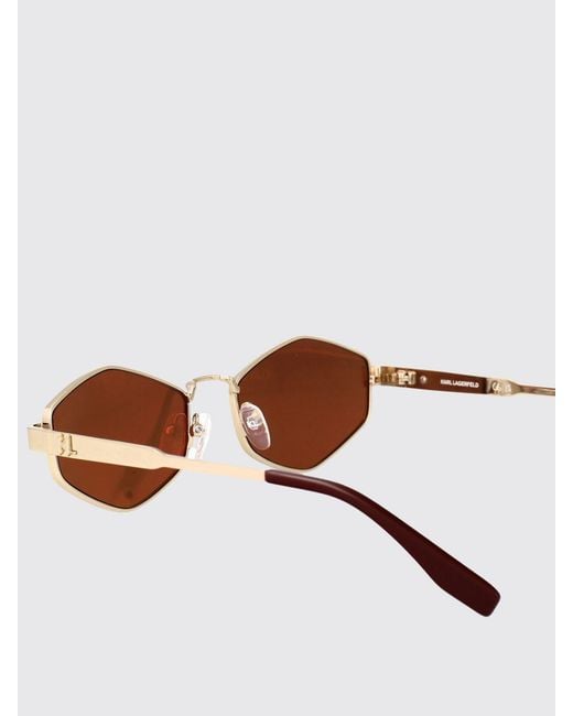 Karl Lagerfeld White Irregular Shape Metal Sunglasses With Embossed Logo