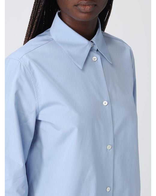 Jil Sander Blue Cotton Casual Shirt