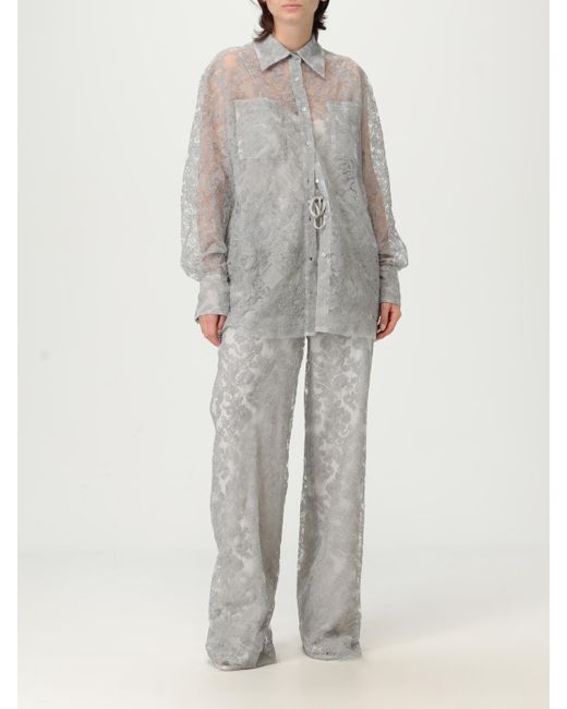 Ermanno Scervino Gray Hemdbluse Damen