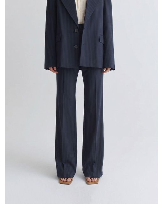 Séfr Blue Crêpe Tailored Trousers