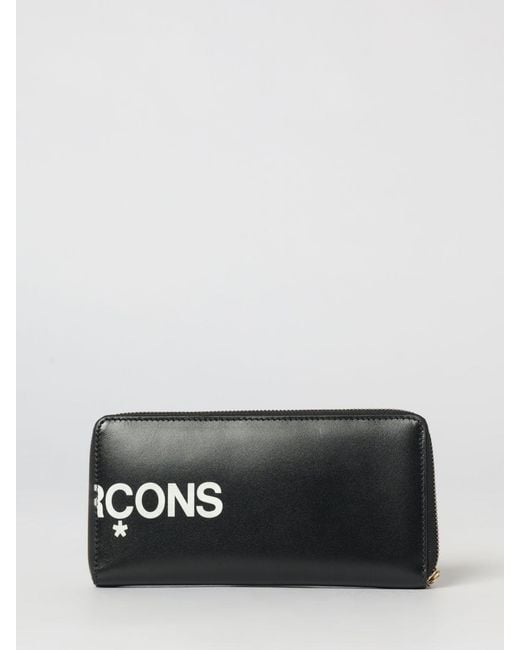 Comme des Garçons Black Leather Wallet With Printed Logo