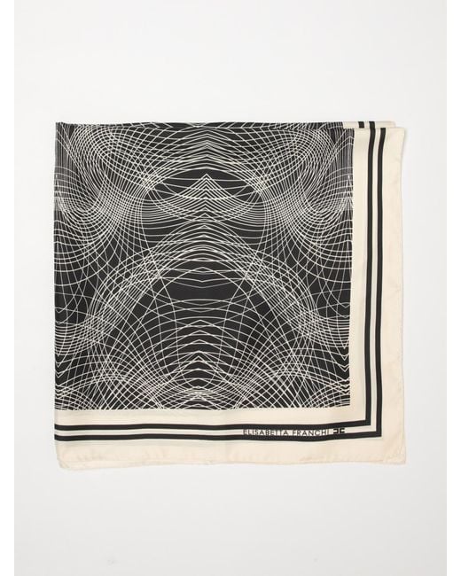 Elisabetta Franchi Gray Printed Silk Scarf