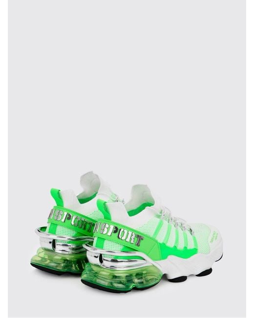 Philipp Plein Green Mesh And Rubber Sneakers for men