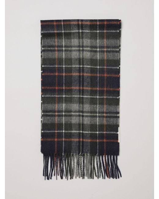 Barbour Gray Tartan Pattern Scarf for men