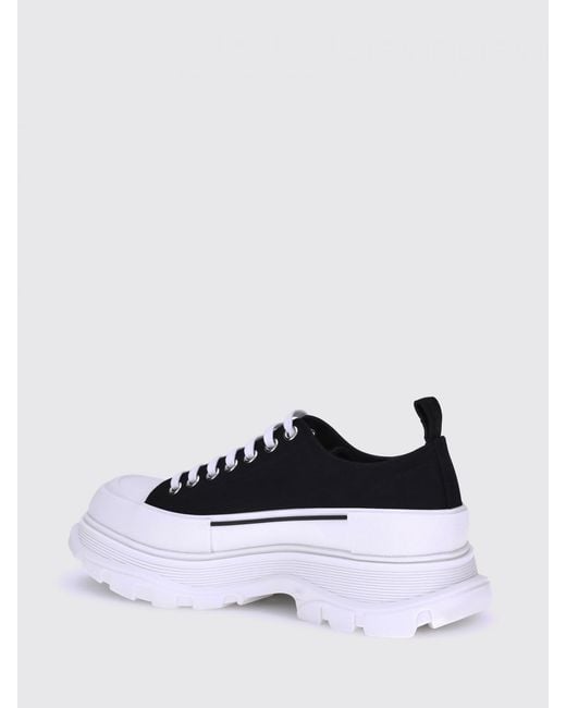 McQueen White Tread Slick Cotton Canvas Sneakers for men