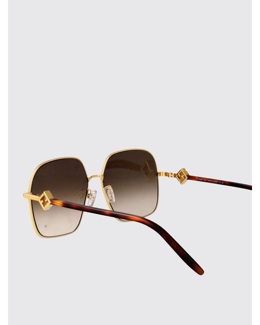 Fendi White Oversized Square Ff Monogram Metal Sunglasses