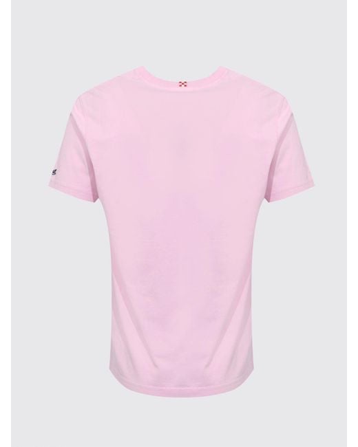 Mc2 Saint Barth Pink Cotton Crew Neck T-Shirt for men