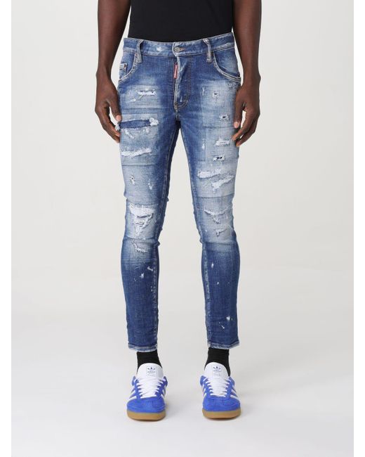 Jeans in denim distressed di DSquared² in Blue da Uomo