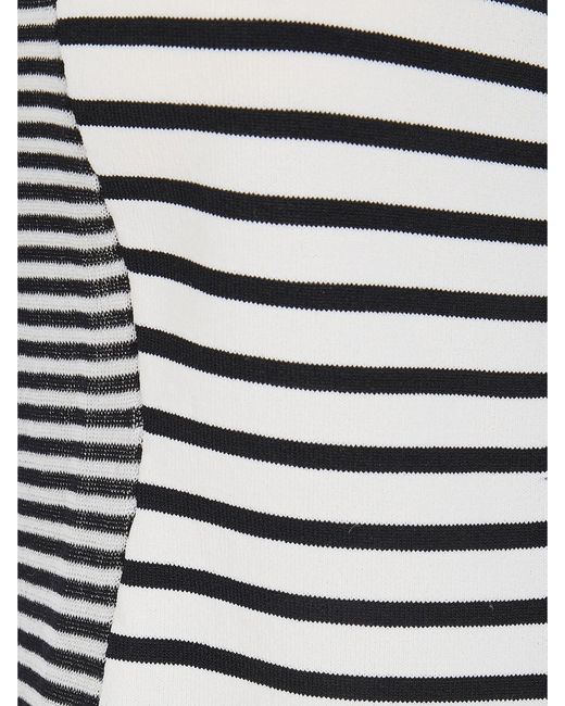 Elisabetta Franchi Black Striped Viscose Cardigan