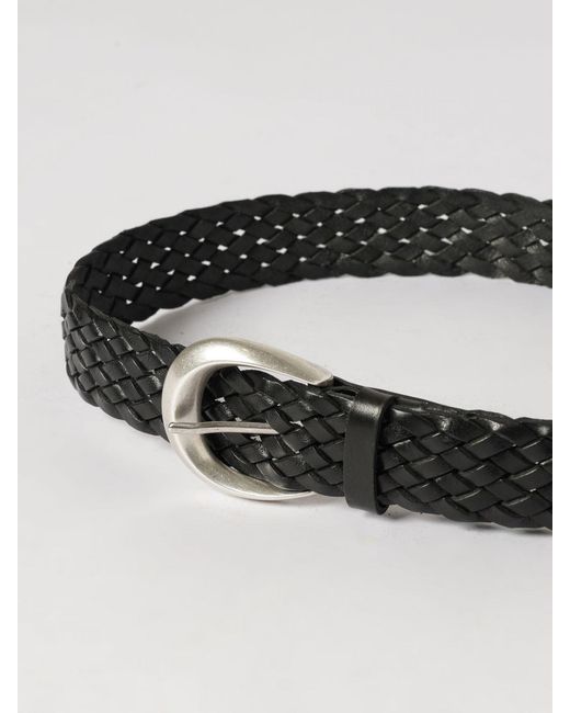 Orciani Black Braided Leather Belt