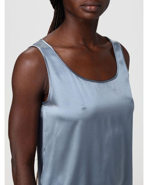 Max Mara Blue Satin Top