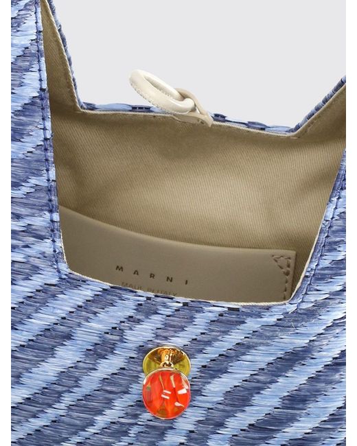 Marni Blue Wavy Mini Trapeze Bag