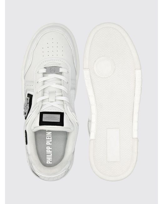 Philipp Plein White Leather And Mesh Sneakers for men