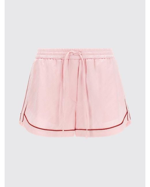 Off-White c/o Virgil Abloh Pink Viscose Blend Sport Shorts