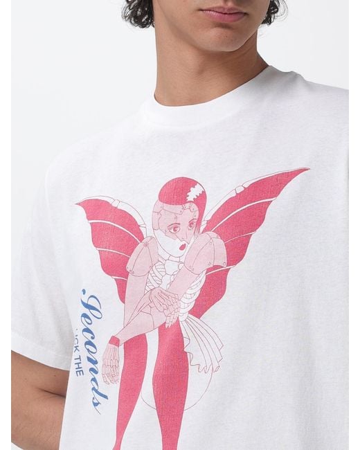 Our Legacy White Graphic Print Cotton T-Shirt With A Crew Neck for men
