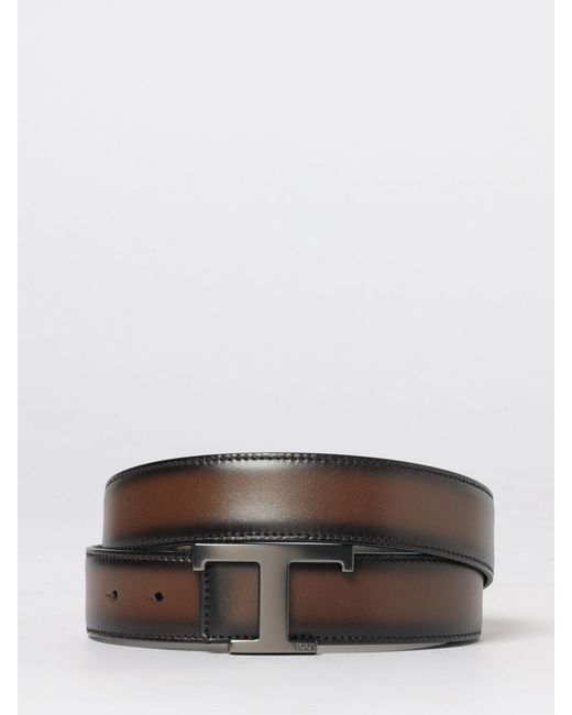 Tod's Gray T Timeless Reversible Leather Belt for men
