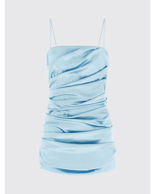 Dolce & Gabbana Blue Dolce &Amp Gabbana Draped Satin Mini Dress