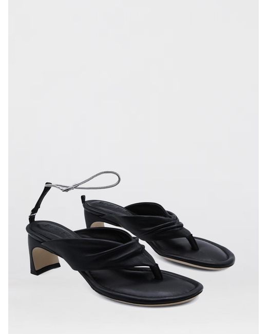 By Far White Draped Leather Sandals