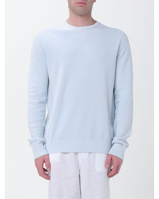 Ecoalf Blue Organic Cotton And Linen Crew Neck Jumper for men