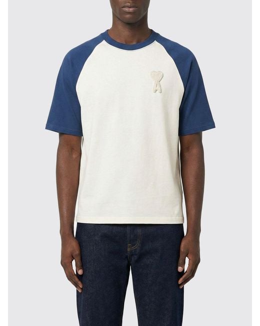 Camiseta De Algodón AMI de hombre de color Blue