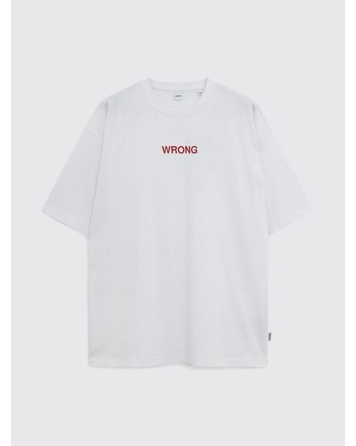 Aspesi White Cotton Crew Neck T-Shirt With Slogan for men