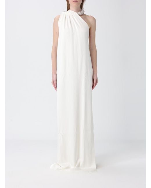 Stella McCartney White Long Silk Blend Dress