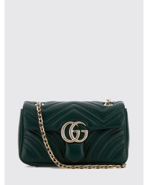 Gucci Green Gg Marmont Small Shoulder Bag