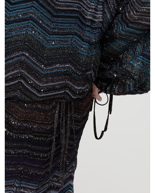 Missoni Blue Zig Zag Lurex Viscose Top