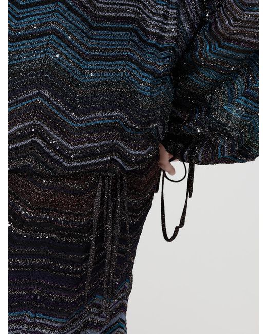 Missoni Blue Zig Zag Lurex Viscose Top