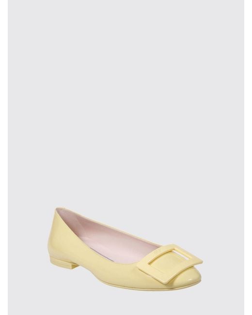 Roger Vivier Natural U Look Patent Leather Ballerinas