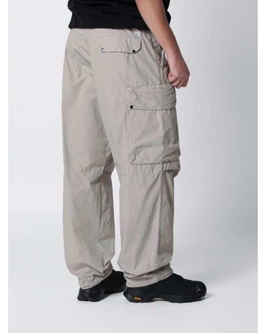 C P Company Gray Cotton Cargo Pants for men