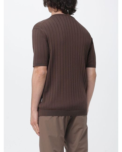 People Of Shibuya Brown Cotton Crew Neck Sweater for men