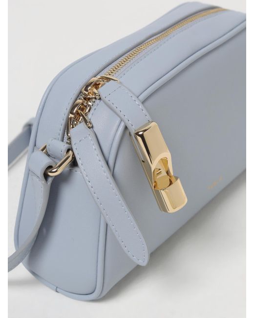 Furla Blue Goccia Calfskin Shoulder Bag