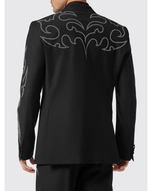 Philipp Plein Black Texas Wool Blend Blazer for men