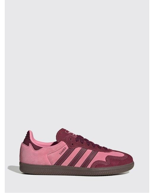 Adidas Originals Pink Samba Og Suede Sneakers