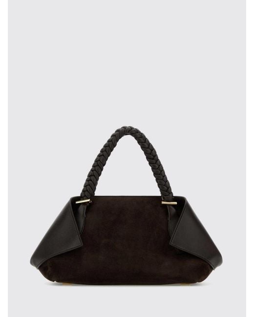 Ferragamo Black Leather And Suede Handbag