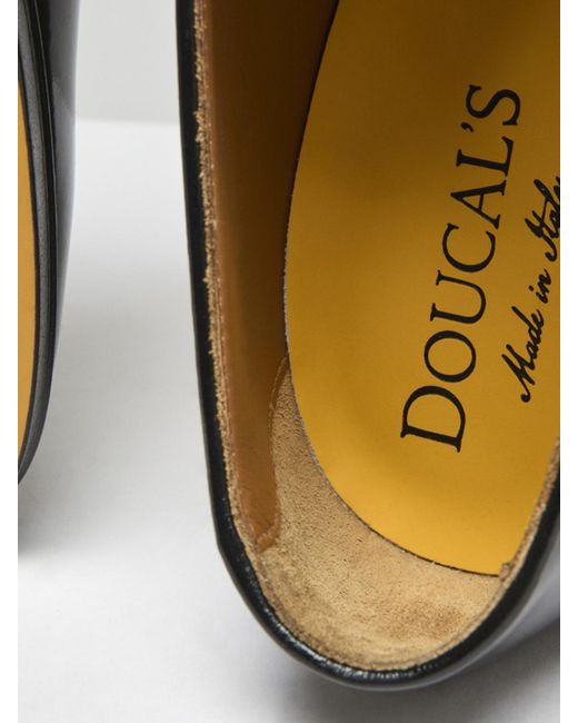 Doucal's Black Brushed Leather Loafers for men
