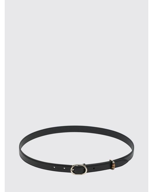 Gucci White Leather Belt With Oval Buckle