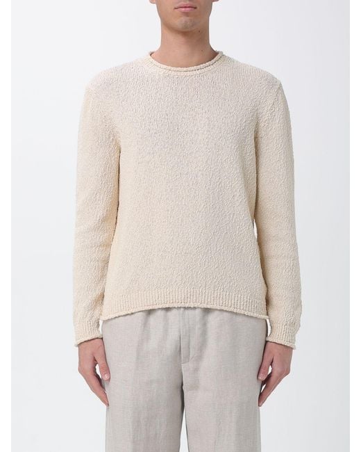 Lardini White Cotton Crew Neck Pullover for men