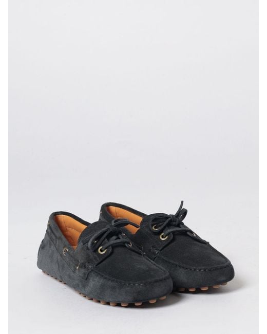 Tod's White Gommino Suede Boat Loafers