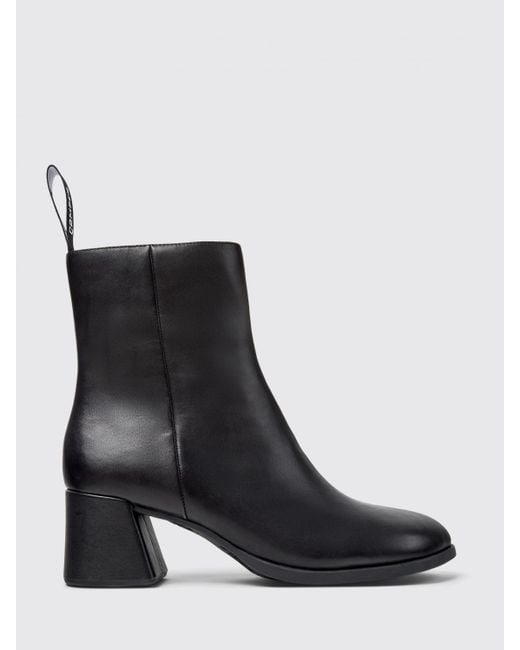 Camper Black Kora Leather Ankle Boots