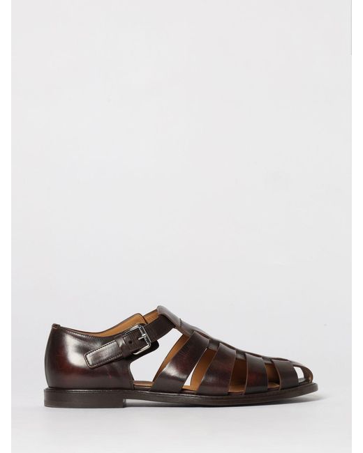 Church's White Leather Fisherman Sandals for men