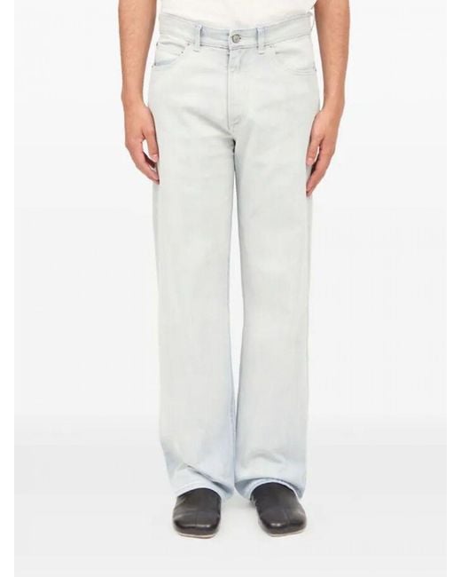MM6 by Maison Margiela White Straight Denim Jeans for men