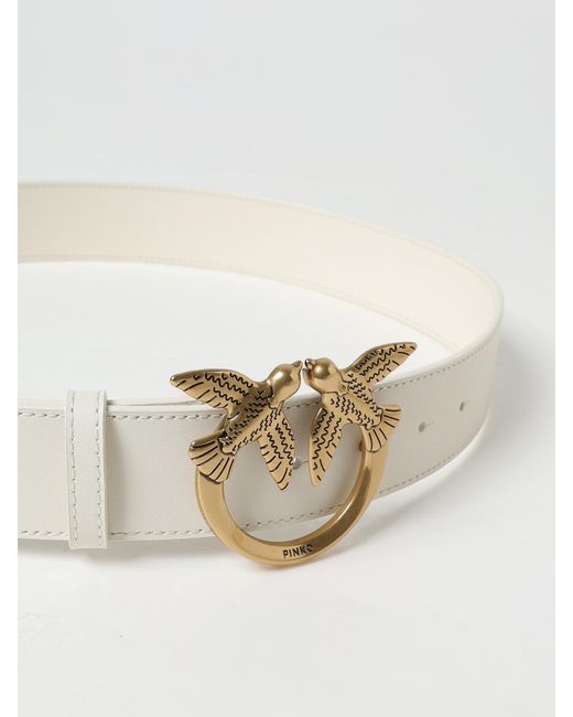 Pinko Natural Love Birds Leather Belt