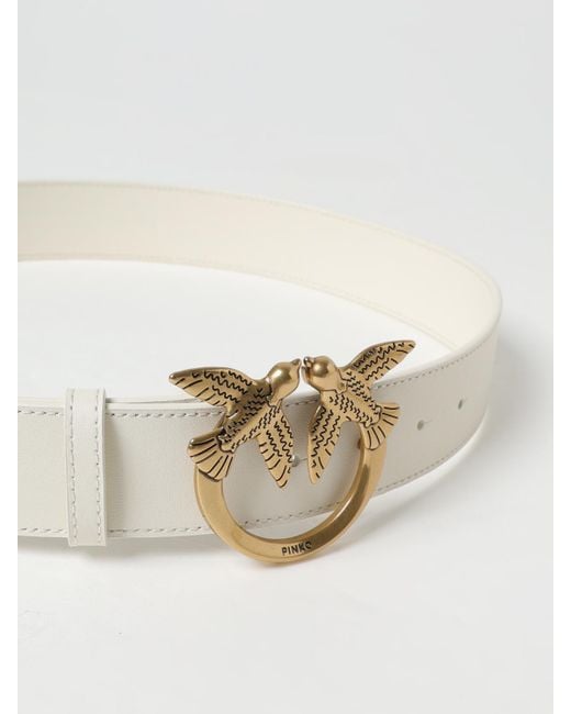 Pinko Natural Love Birds Leather Belt