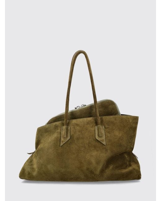 The Attico Green La Passeggiata Medium Shoulder Bag