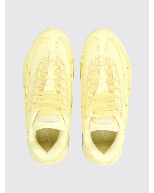 Nike Yellow Air Max 95 Big Bubble Leather Sneakers With Embroidery And Applied Studs