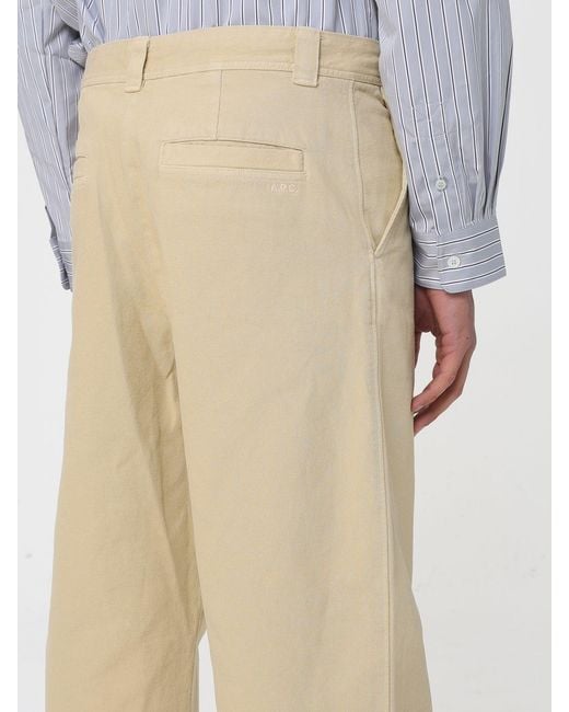 A.P.C. Natural Wide-Leg Organic Cotton Trousers for men