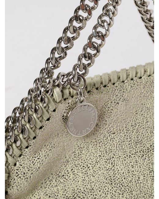Stella McCartney Natural Falabella Laminated Cracked Synthetic Suede Micro Tote Bag